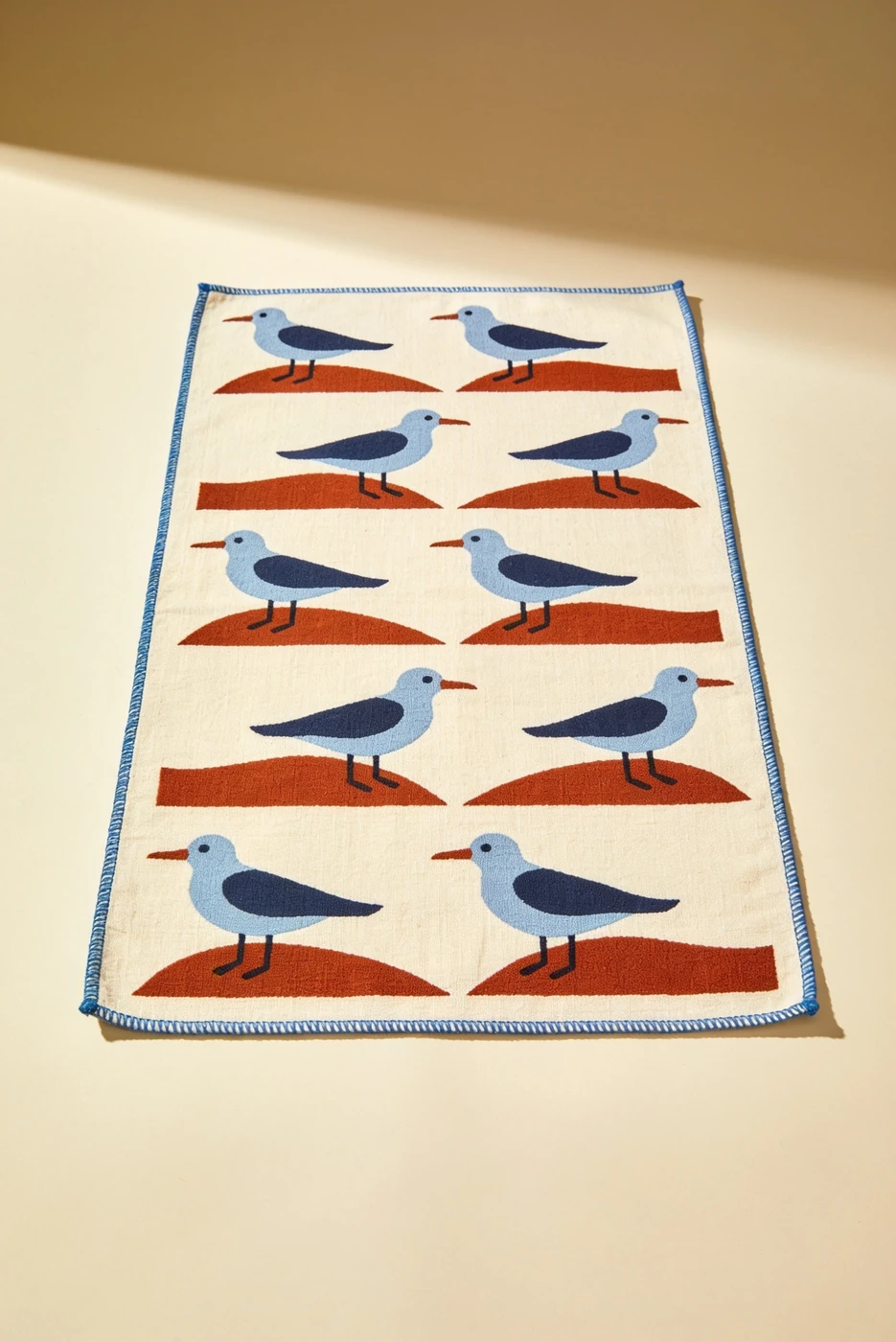 Shore Birds Tea Towel — whole product illustration