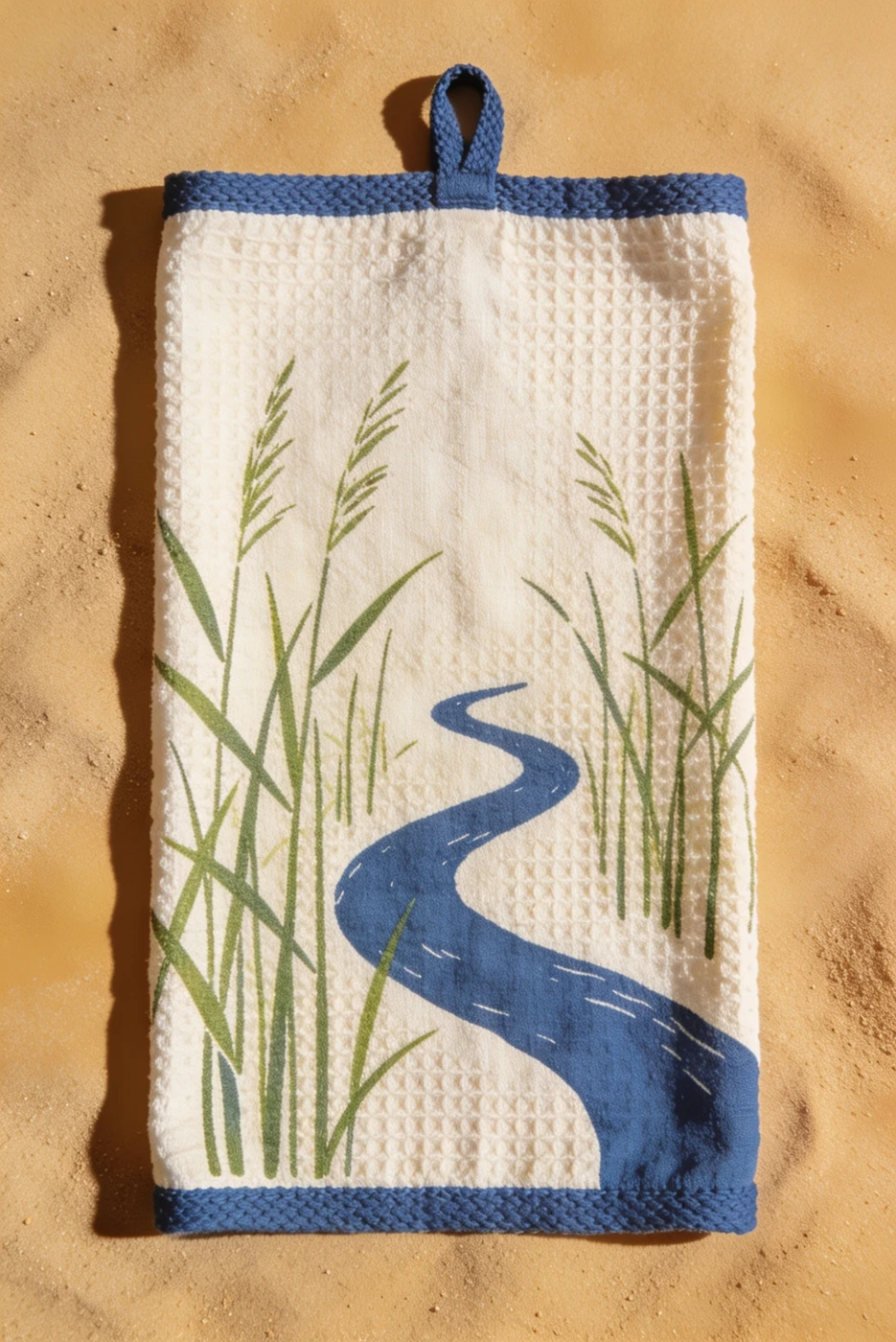 Broadland Reeds Tea Towel — whole product illustration