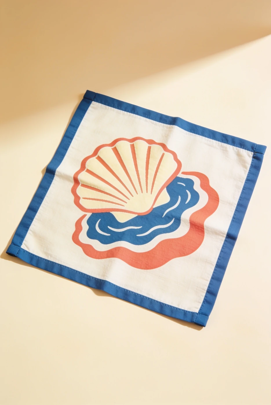 Coastal Shells Tea Towel — whole product illustration