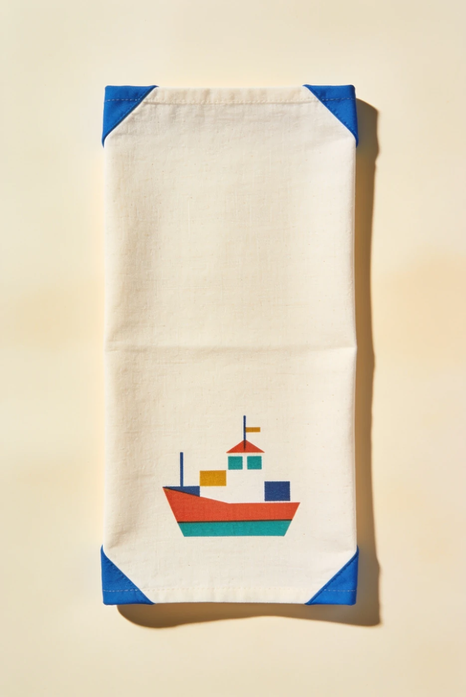 Harbour Boats Tea Towel — whole product illustration